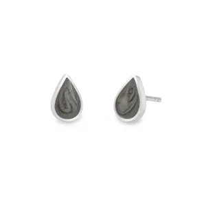 Pear Stud Cremation Earrings in Sterling Silver