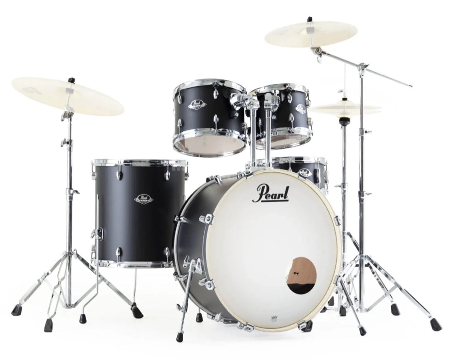 Pearl 5 Piece Drum Shell Pack, Satin Shadow Black (NO hardware, cymbals, throne)