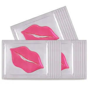 Permotary 30 Pieces Collagen Crystal Lip Care Gel Pads, Mouth & Lips Age Defying Masques - Concentrated Lip Patches with Collagen & Glycerin to Hydrate and Plump Your Lips