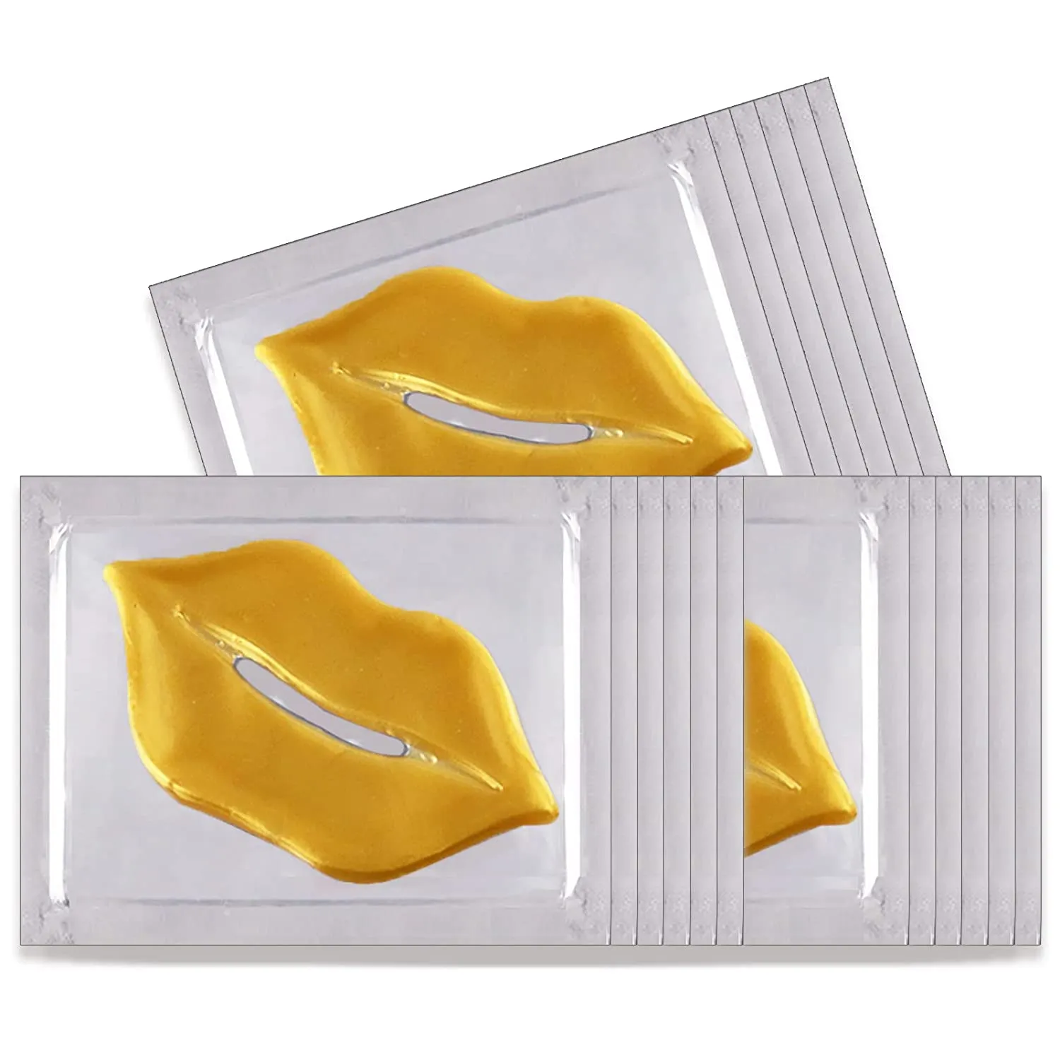 Permotary 30 Pieces Collagen Crystal Lip Care Gel Pads, Mouth & Lips Age Defying Masques - Concentrated Lip Patches with Collagen & Glycerin to Hydrate and Plump Your Lips