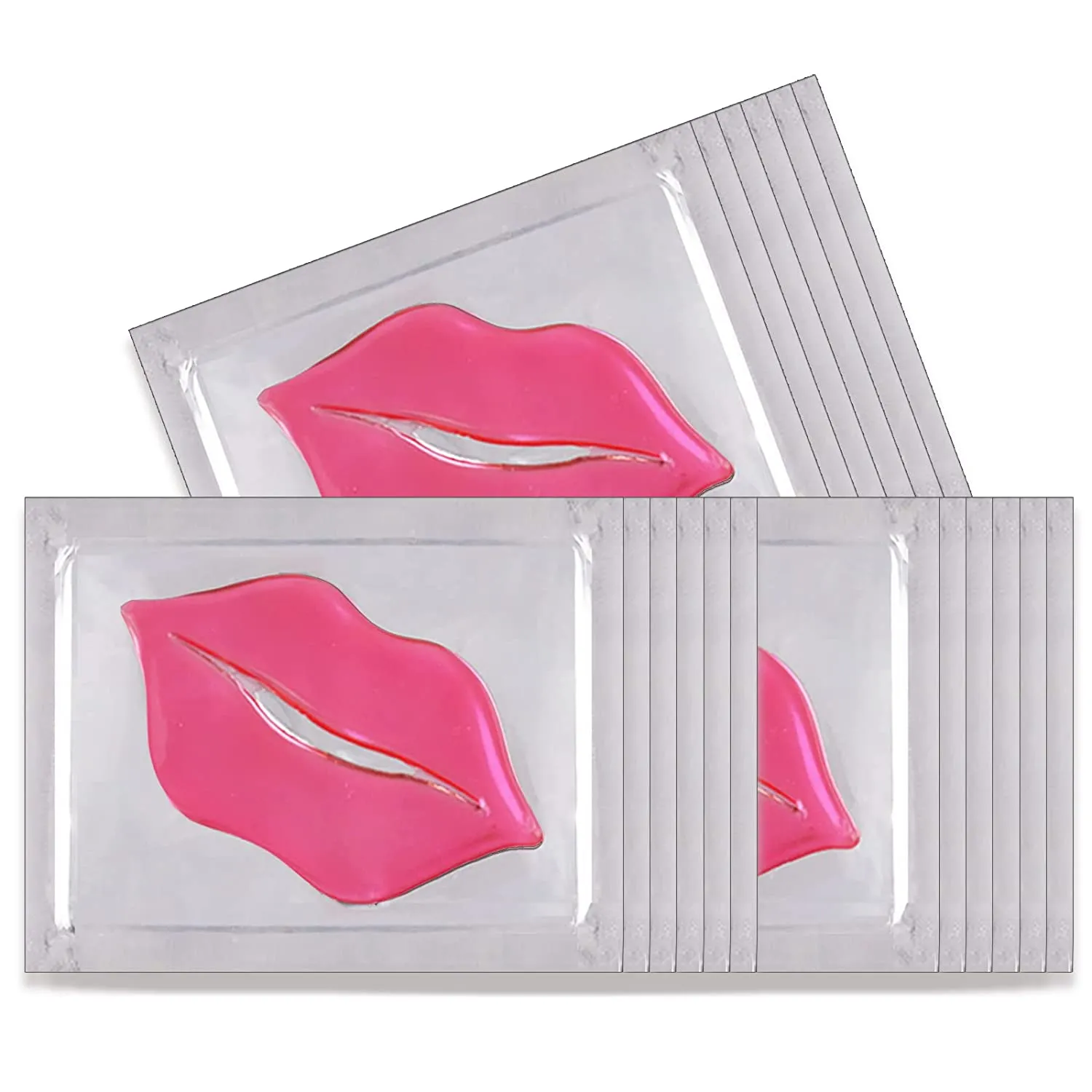 Permotary 30 Pieces Collagen Crystal Lip Care Gel Pads, Mouth & Lips Age Defying Masques - Concentrated Lip Patches with Collagen & Glycerin to Hydrate and Plump Your Lips