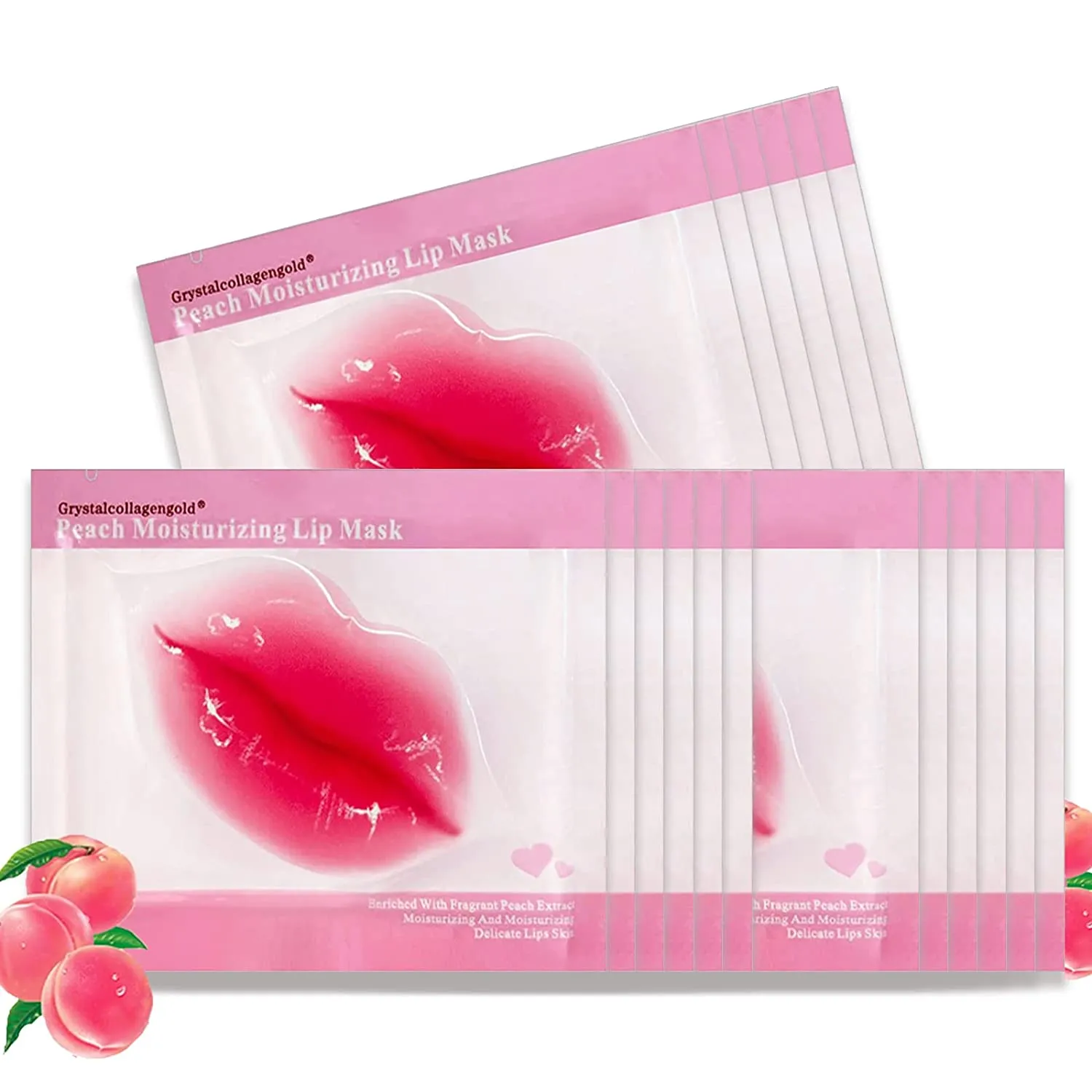 Permotary 30 Pieces Collagen Crystal Lip Care Gel Pads, Mouth & Lips Age Defying Masques - Concentrated Lip Patches with Collagen & Glycerin to Hydrate and Plump Your Lips