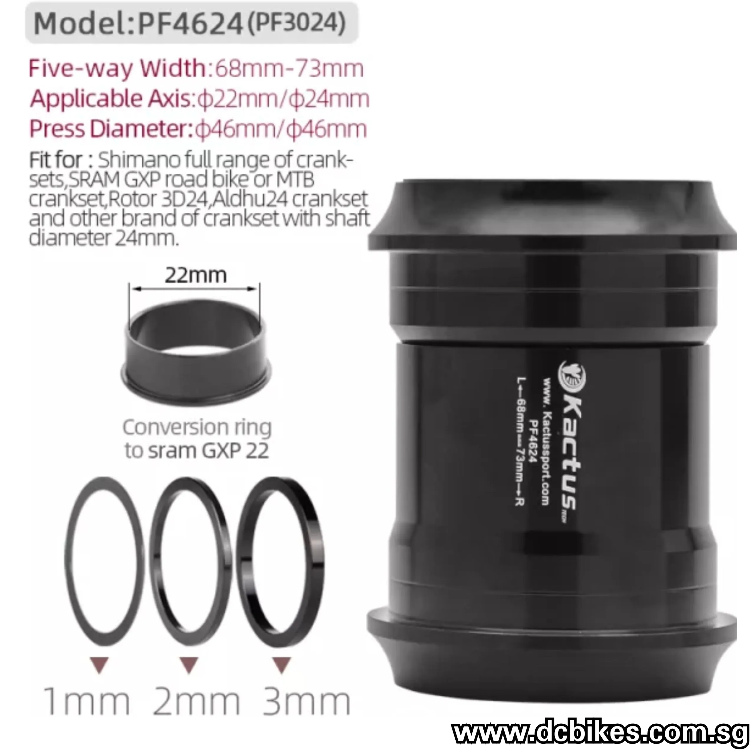 PF30 Press Fit Bottom Brackets BB For Shimano 24mm Crank