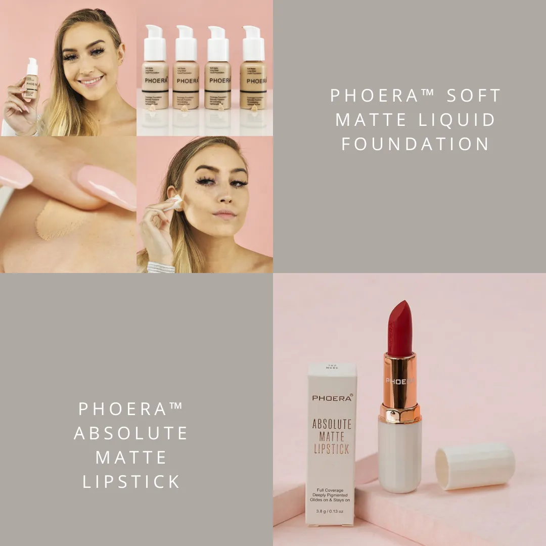 Phoera™ Foundation Absolute Matte Lipstick 2-in-1 Bundle (60% OFF)