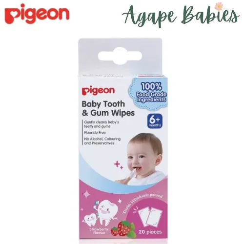 Pigeon Baby Tooth & Gum Wipes Strawberry 20s Exp: