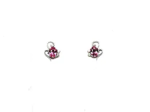 Pink Sapphire And Diamond Trigrand Earring Ad No. 044 (6/4mm)