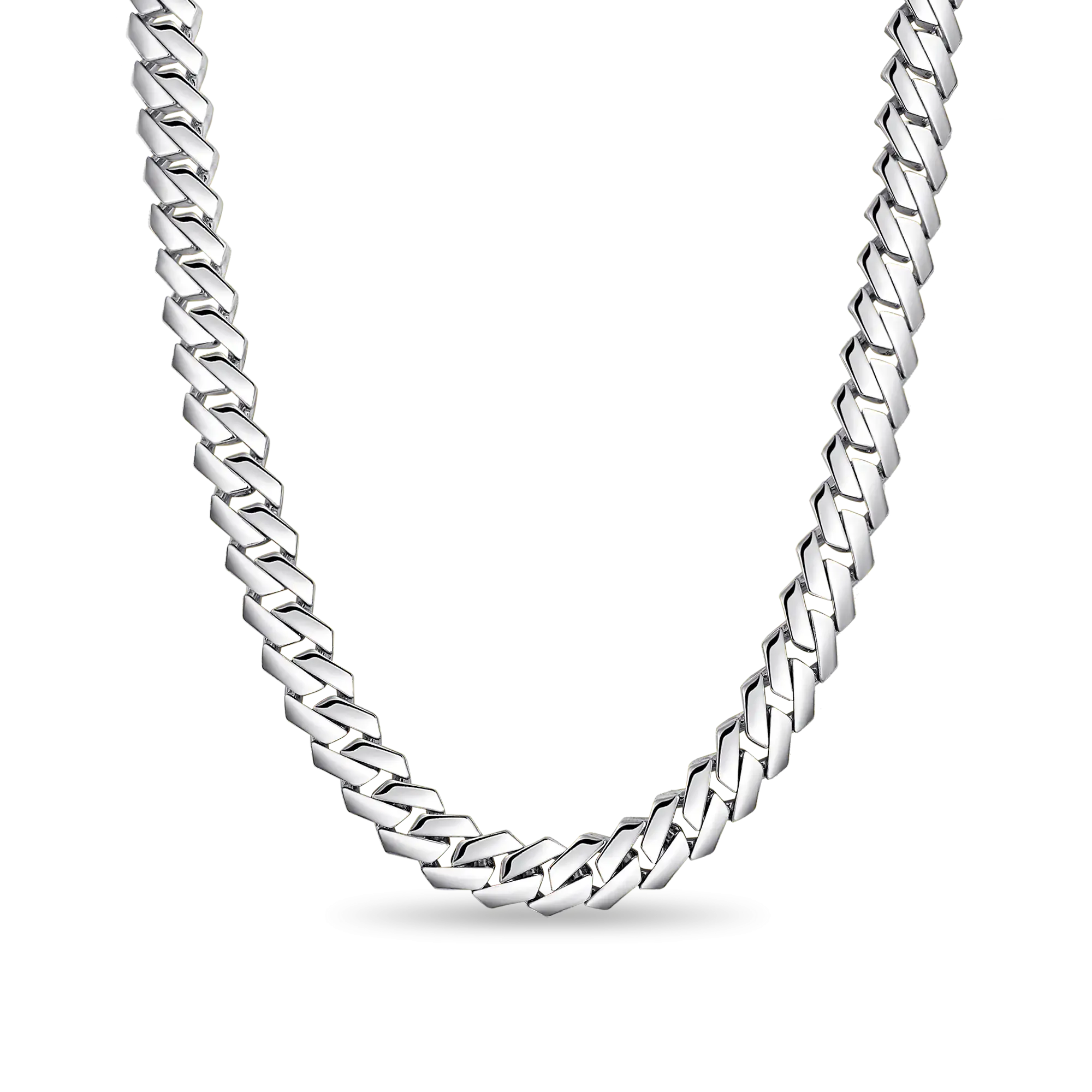 Plain Gold Prong Cuban Link Chain - 10mm