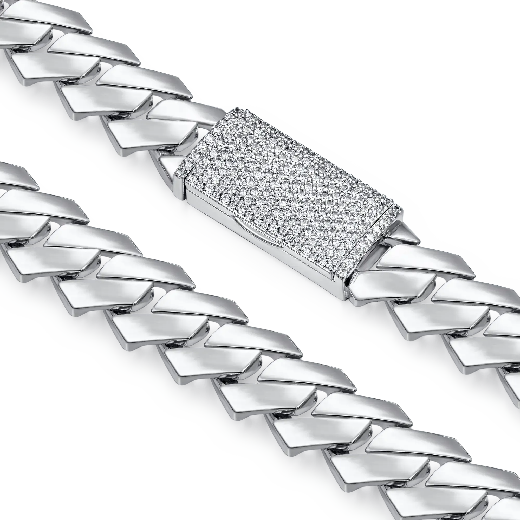Plain Gold Prong Cuban Link Chain - 12mm