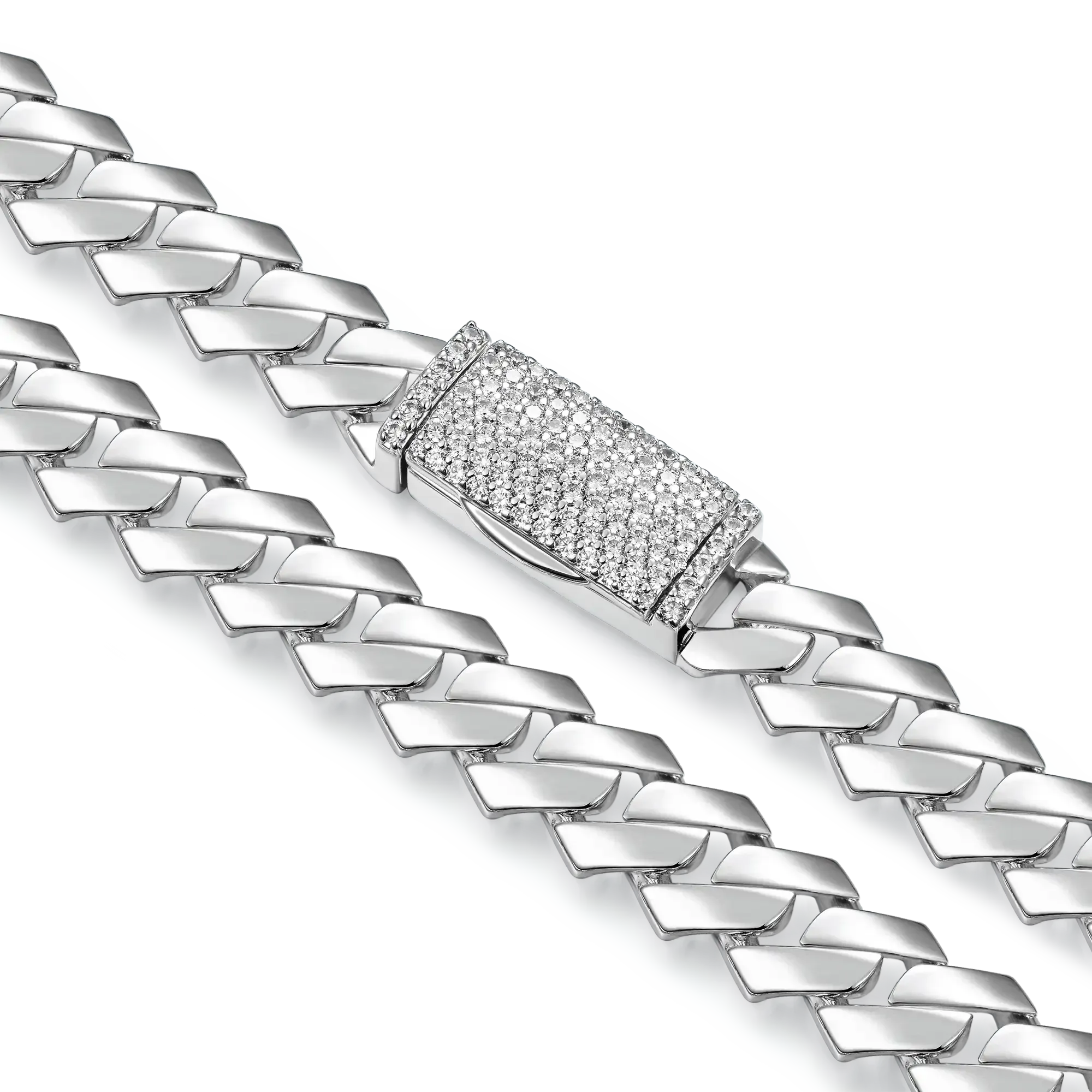 Plain Gold Prong Cuban Link Chain - 8mm