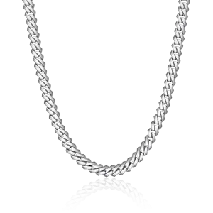 Plain Gold Prong Cuban Link Chain - 8mm