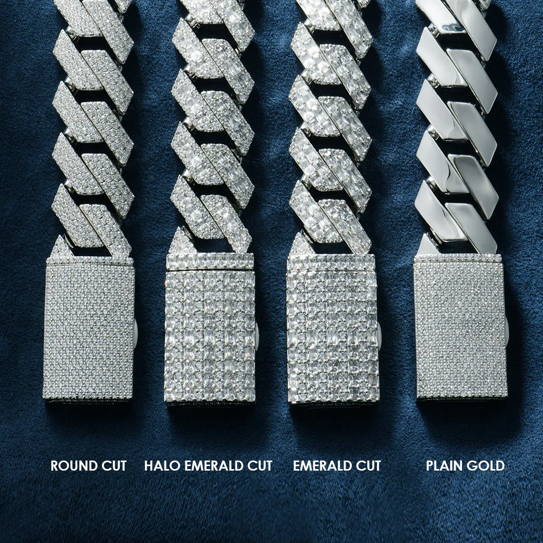 Plain Gold Prong Cuban Link Chain - 8mm
