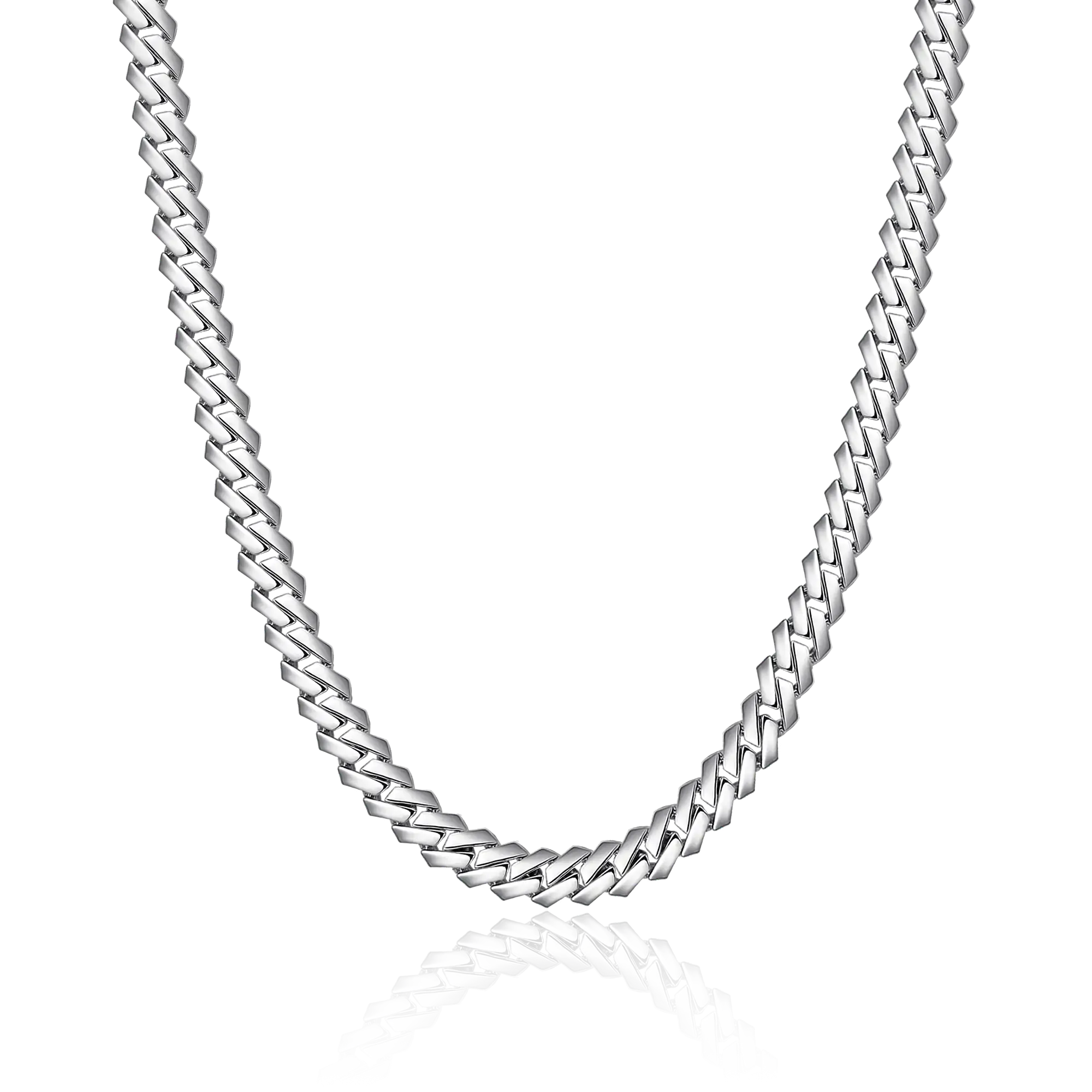 Plain Gold Prong Cuban Link Chain - 8mm