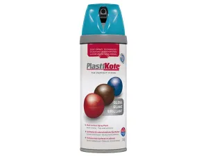 Plastikote Twist & Spray Gloss Mediterranean Blue 400Ml