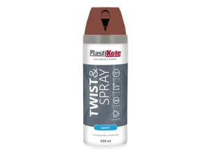 PlastiKote Twist & Spray Matt 400ml Pantile Red