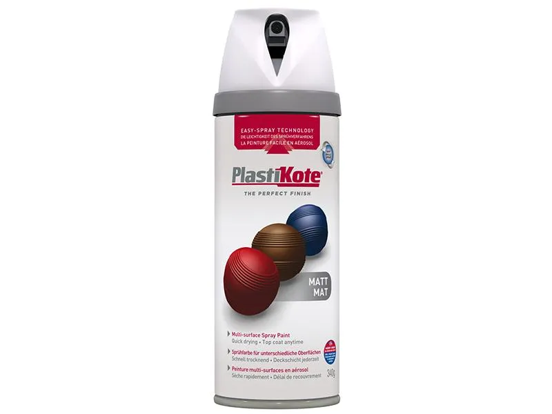 Plastikote Twist & Spray Matt White 400Ml
