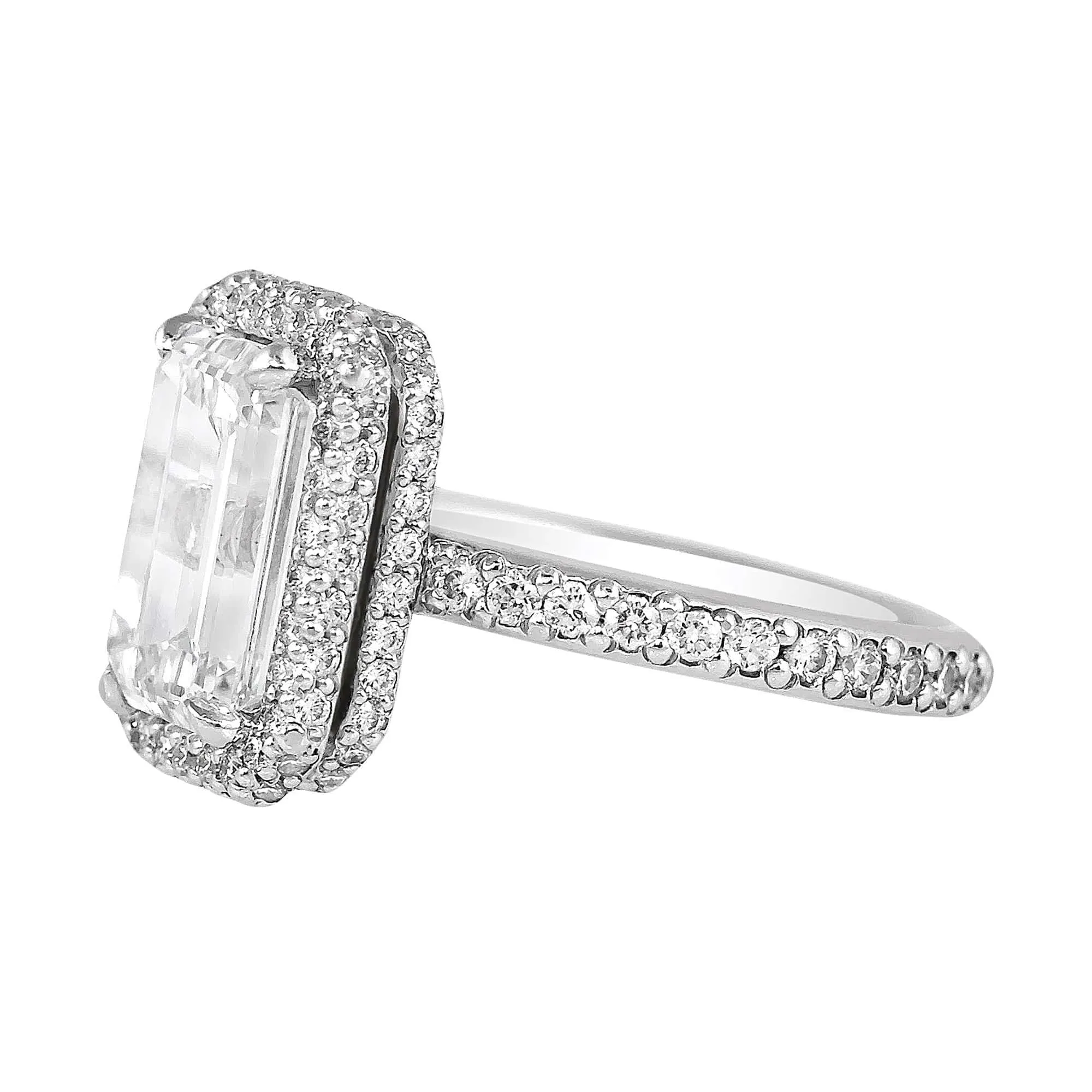 Platinum 3ct Emerald Cut Diamond Ring