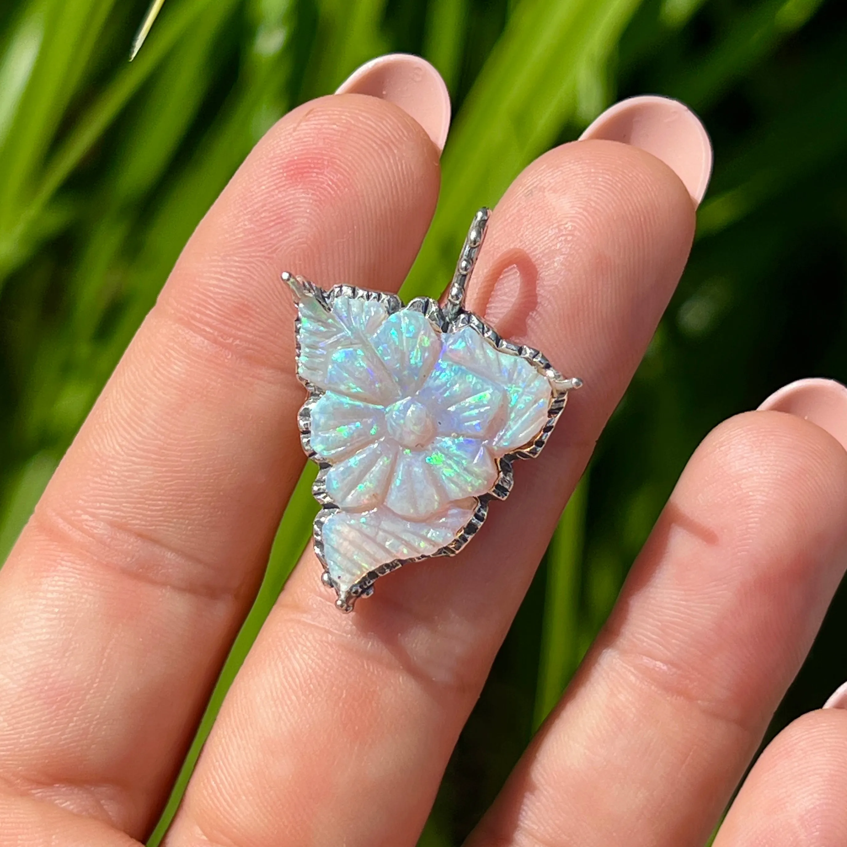 PRE-ORDER FOR ELIZABETH- Carved Opal Silver Pendant