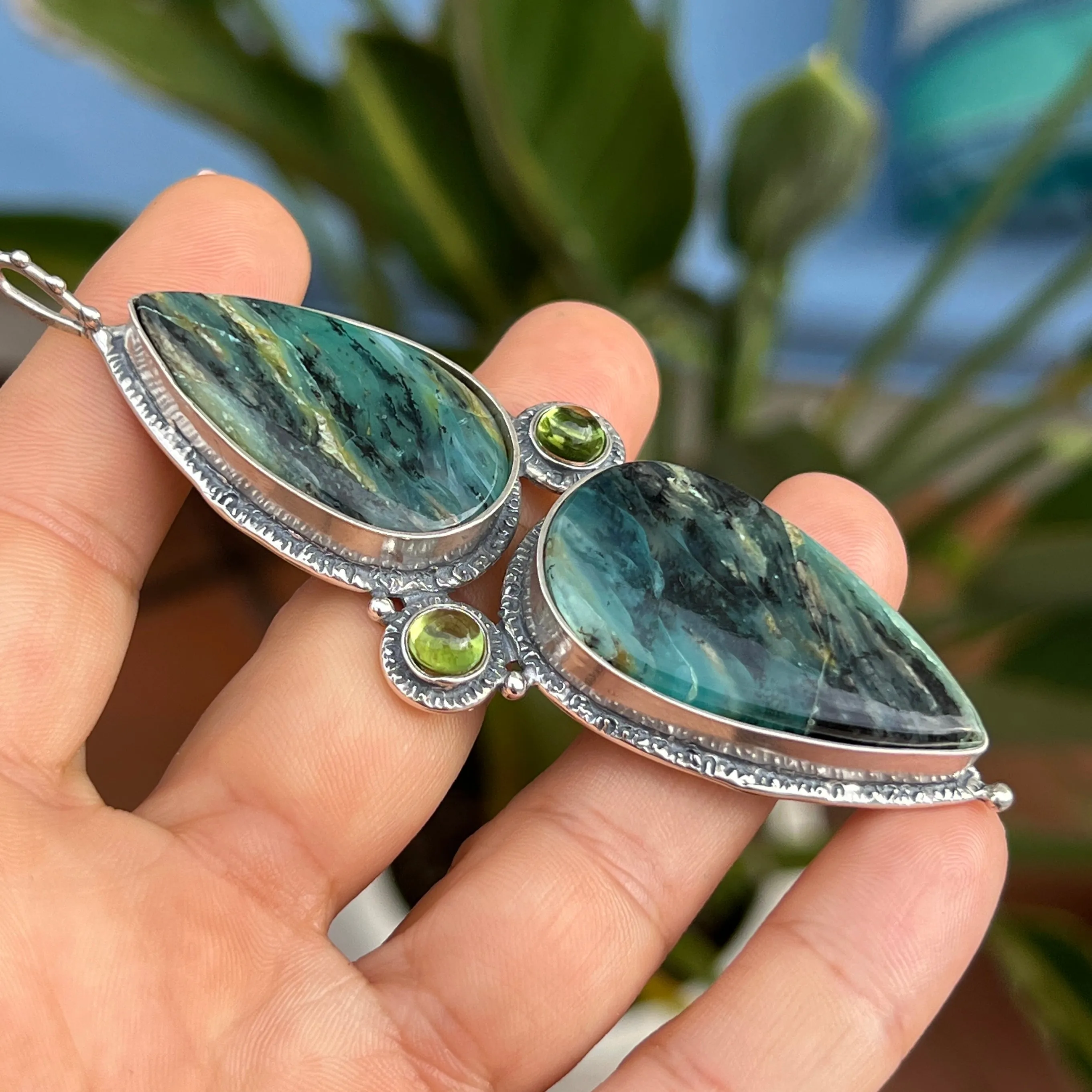 PRE-ORDER FOR ELIZABETH- Peruvian Opal & Peridot Pendant