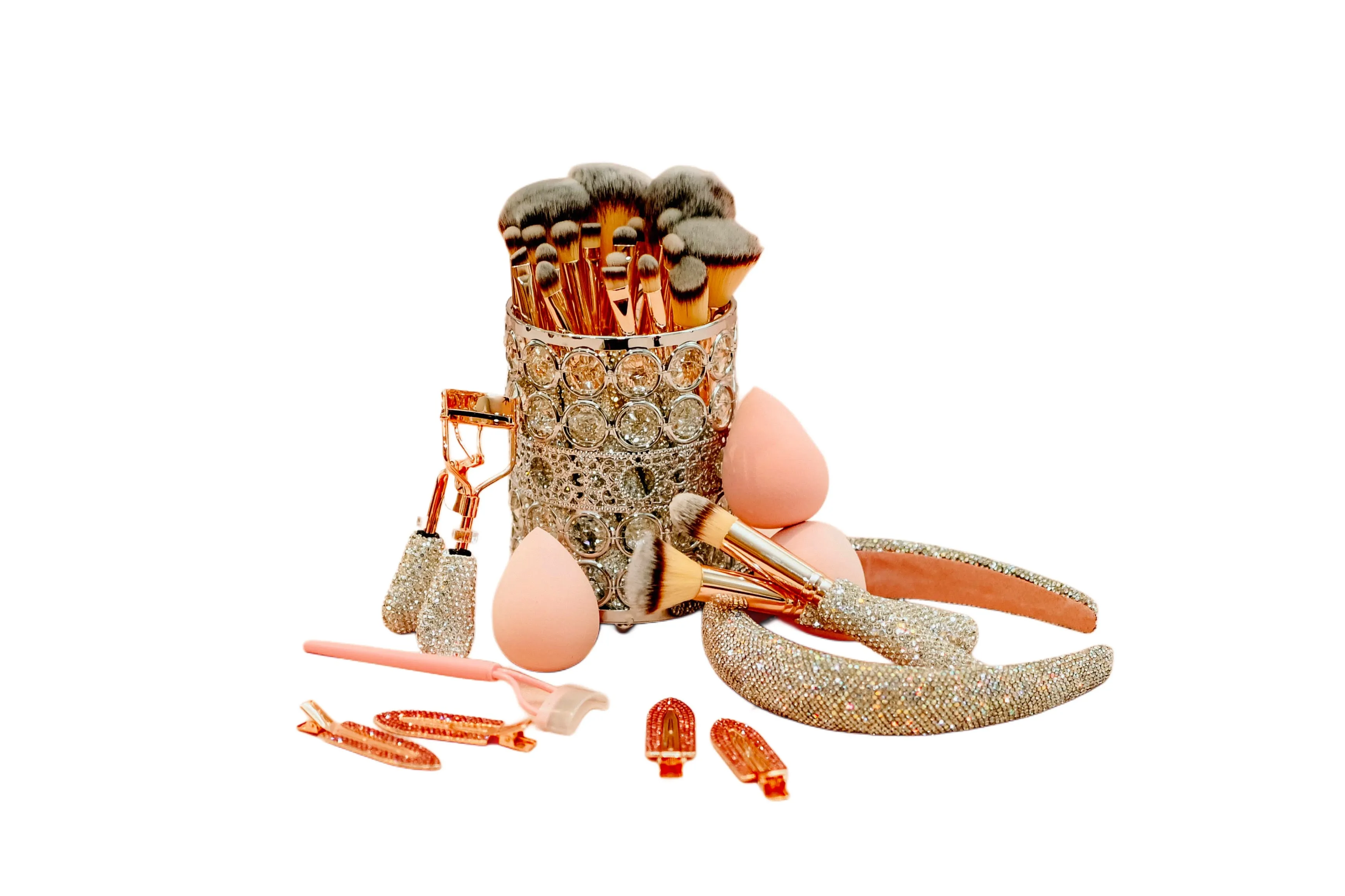 PRE ORDER! | Silver/Rose Mega Glitz & Glam | 32pc Essentials Collection Brush Set | MU0307