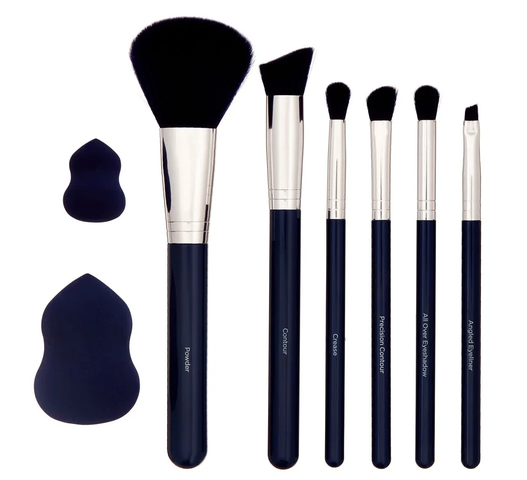 Primrose Hill Cosmetic Contour Brush & Blending Sponge Set Rose Floral