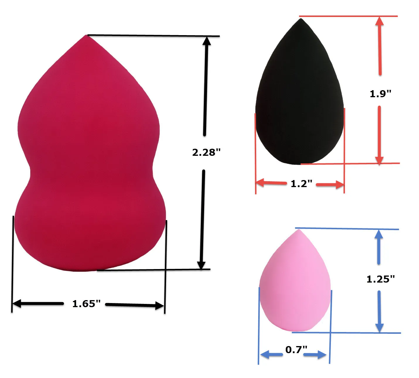 Pro Makeup Blender Sponges 3pc Pack