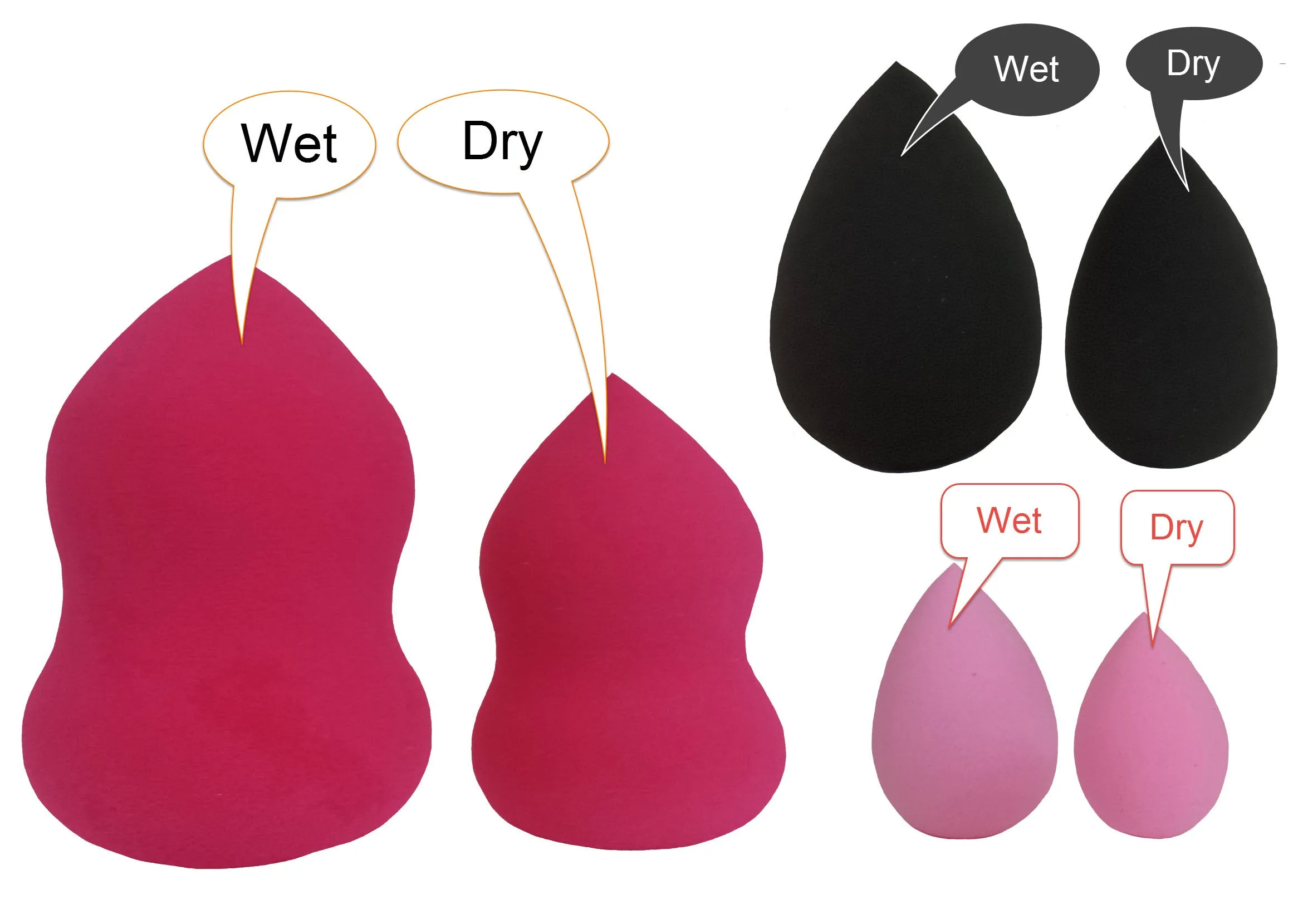 Pro Makeup Blender Sponges 3pc Pack