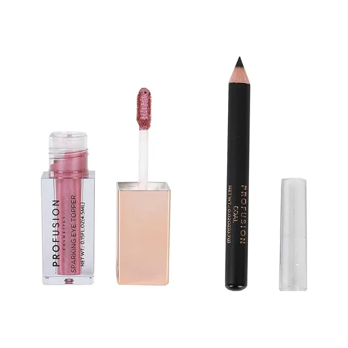 Profusion Cosmetics Frosted Snow Sparkle Frosted Eyes Set, Vegan, Cruelty-Free Eye Topper and Eyeliner for Mesmerizing Looks, Long-Wearing Sparkle