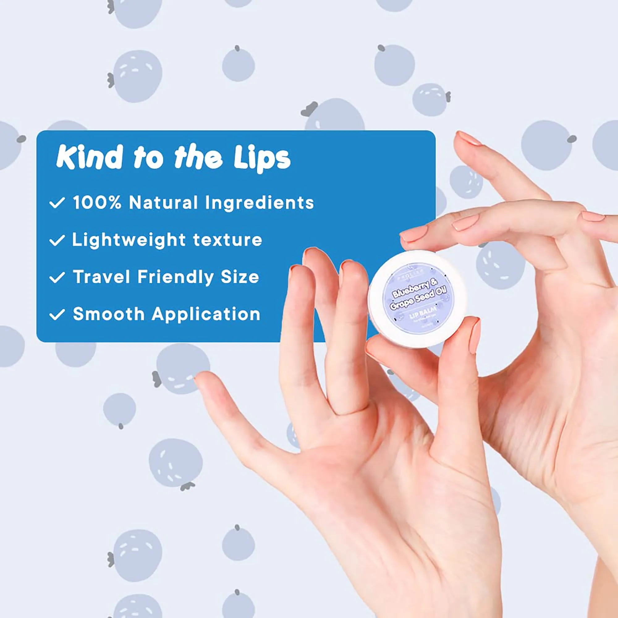 Prolixr Blueberry & Grapeseed oil Lip Balm - 8gm | Lip Balm For Dry And Chapped Lips | Lip Balm For Men & Women | Lip Balm For Pigmented Lips | Lip Care