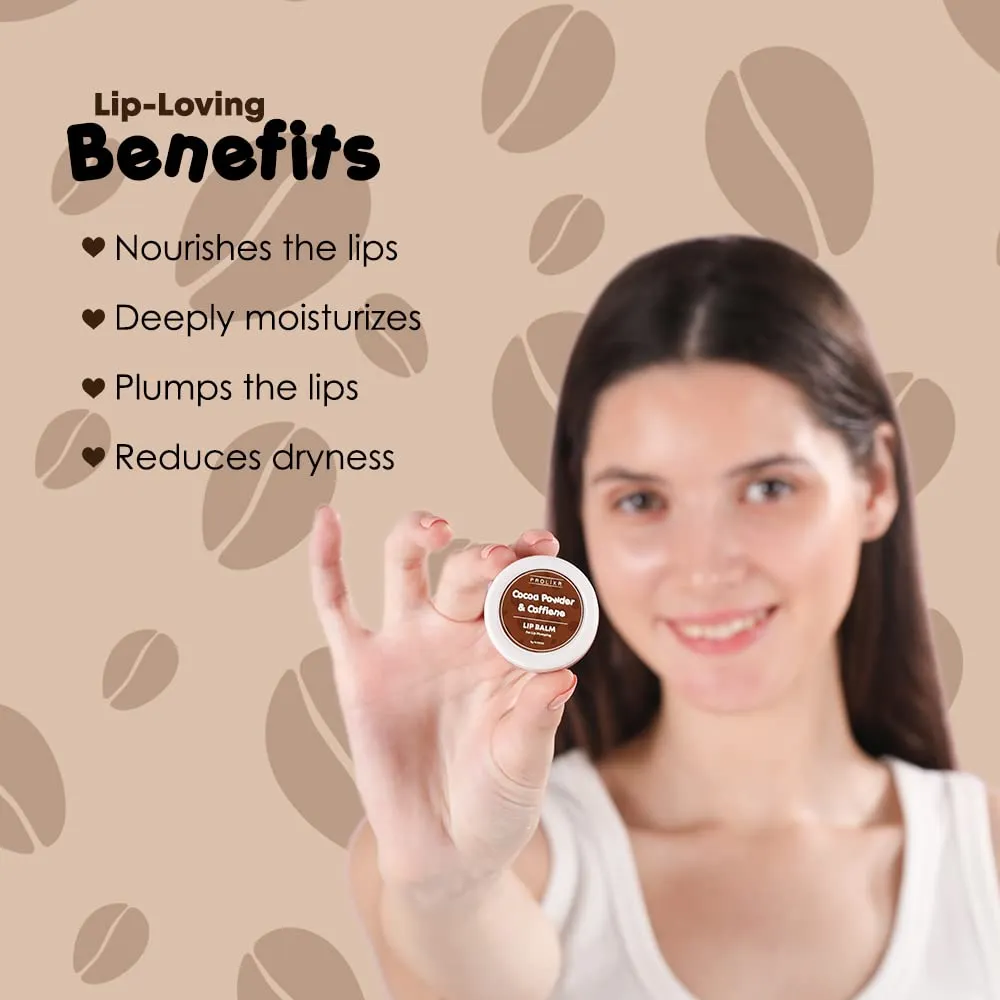 Prolixr Moisturizing Lip Balm | Cocoa Powder & Caffeine Formula | Hydrated Lips | 24 Hour Moisturization | Plump & Smooth | All Skin Types - 8g