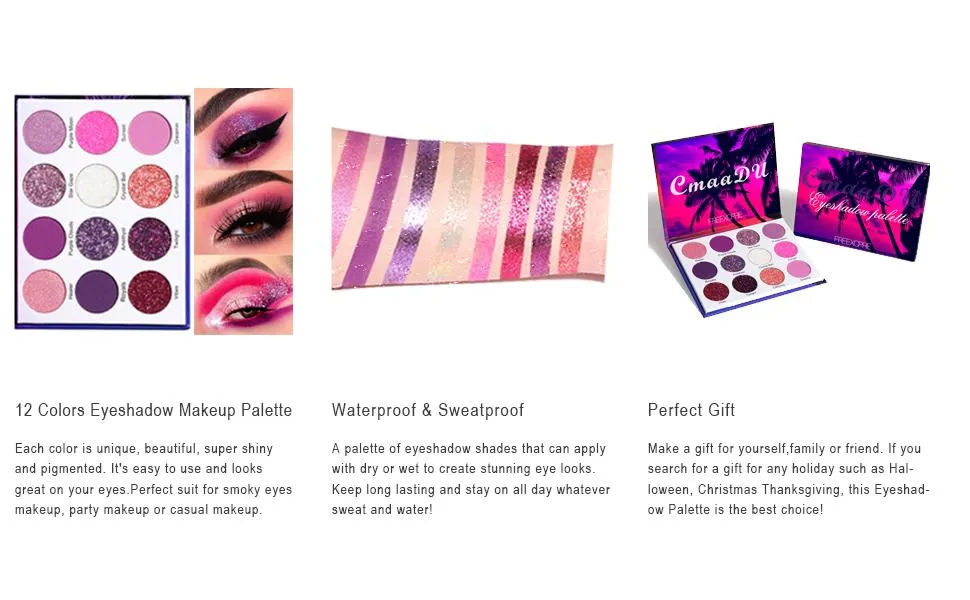 Purple Pink 12 Colors Eyeshadow Palette