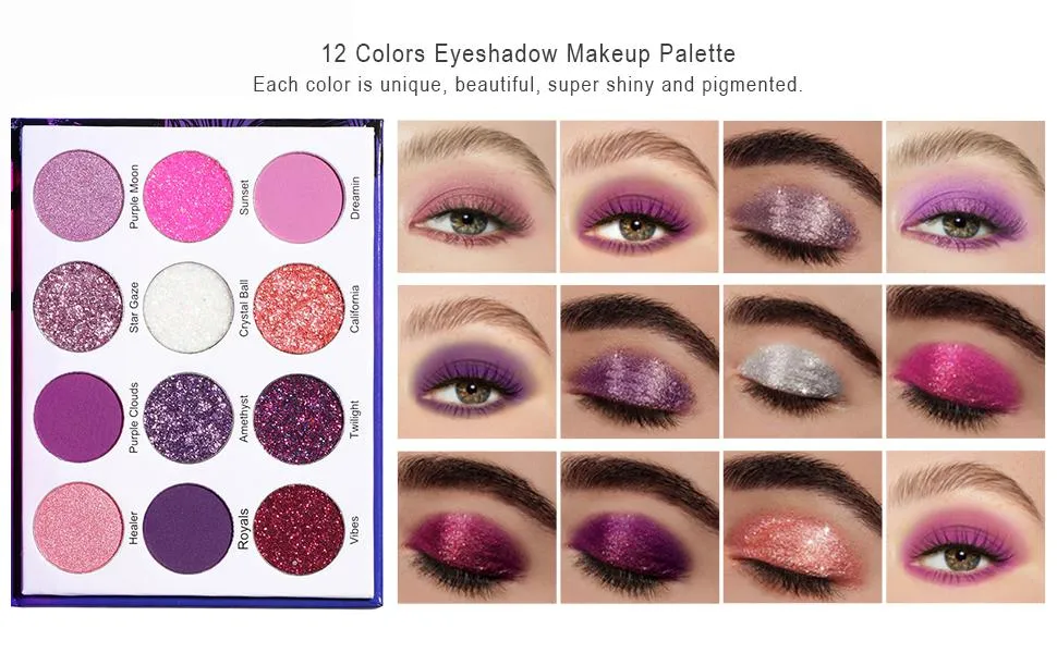 Purple Pink 12 Colors Eyeshadow Palette
