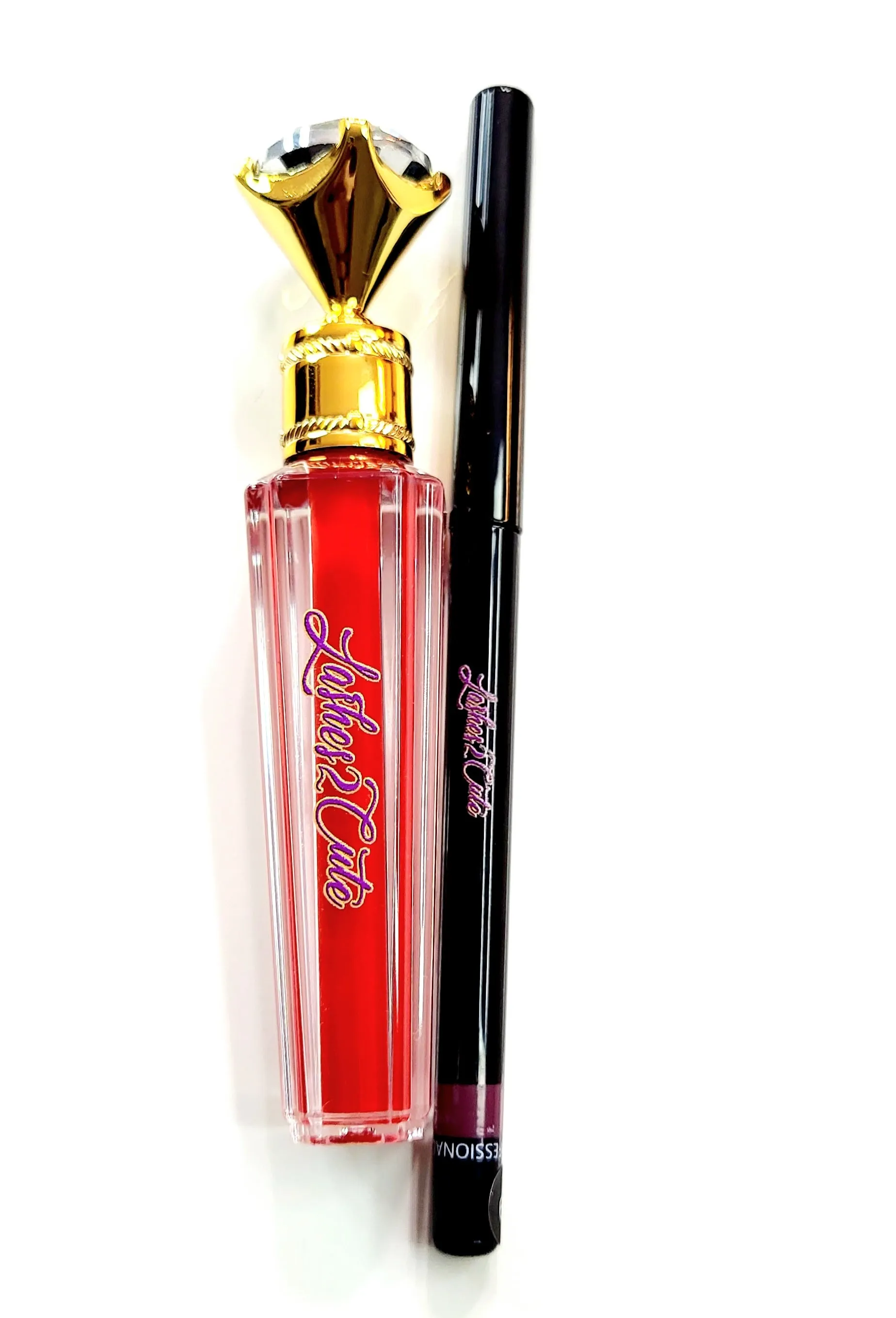 "Luscious Red" Shimmery & Sparkling Lipgloss & Lipliner Set