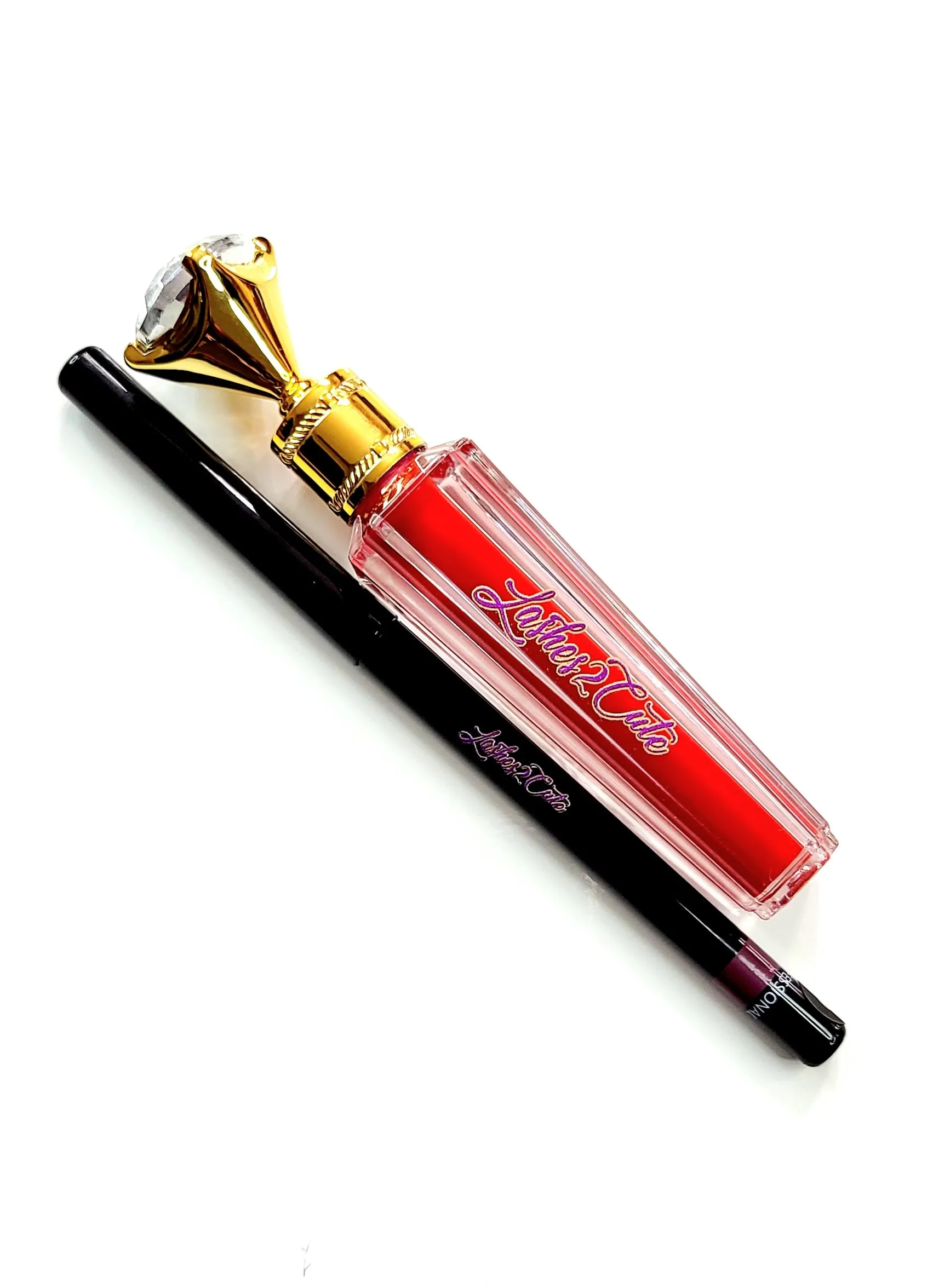 "Luscious Red" Shimmery & Sparkling Lipgloss & Lipliner Set