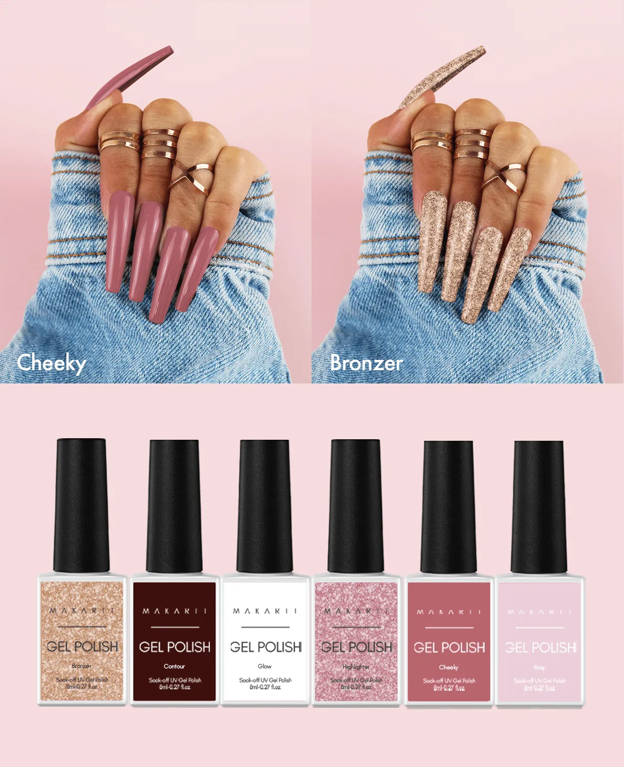"Snatch'd & Blush'd" 6-Colour Gel Polish Set