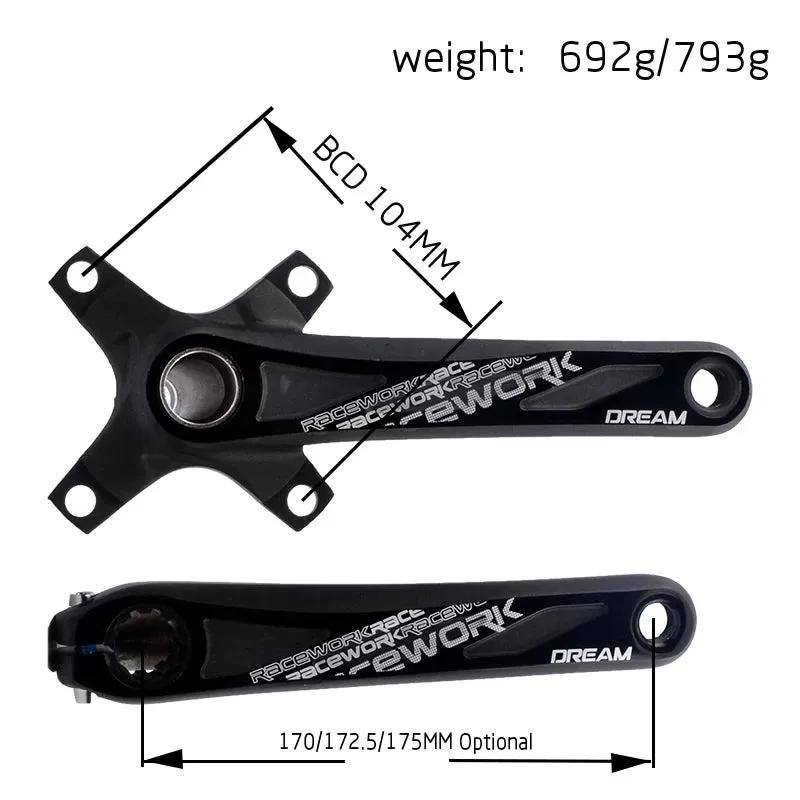 Racework MTB Anodized Hollowtech Crank   68mm/73mm Bottom Bracket BB