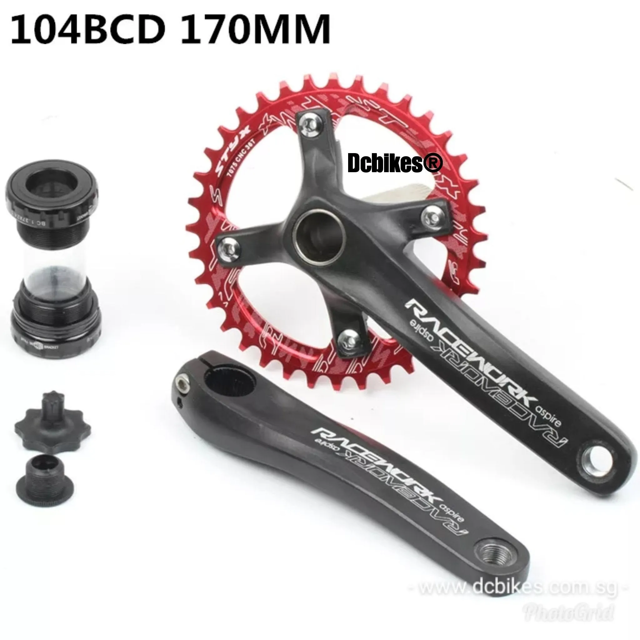 Racework MTB Hollowtech Crank   Narrow Wide Chain Ring   Bottom Bracket BB