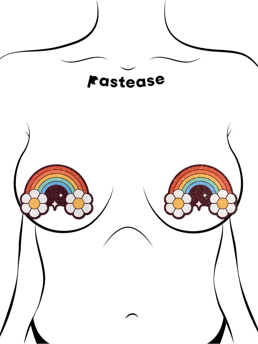 RAINBOW FLOWER NIPPLE PASTIES