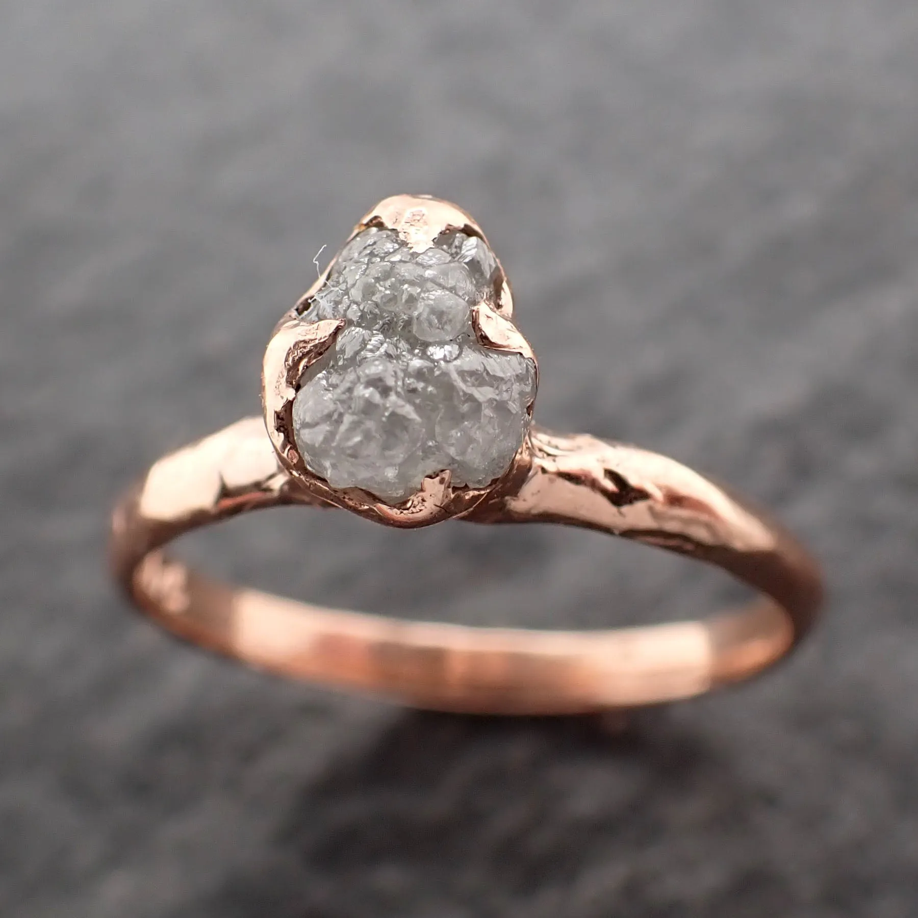 raw diamond engagement ring rough uncut diamond solitaire recycled 14k rose gold conflict free diamond wedding promise 2744 Alternative Engagement