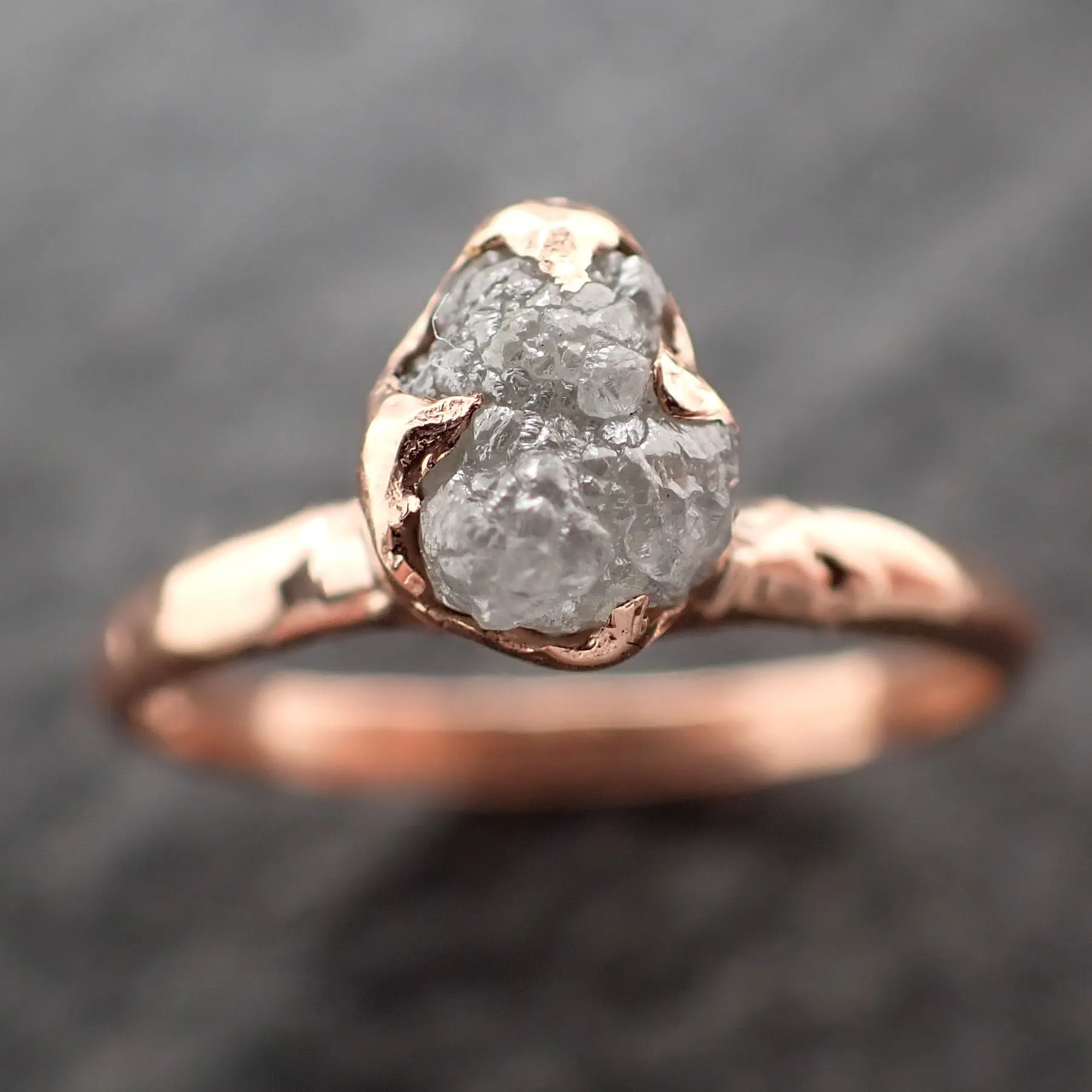 raw diamond engagement ring rough uncut diamond solitaire recycled 14k rose gold conflict free diamond wedding promise 2744 Alternative Engagement