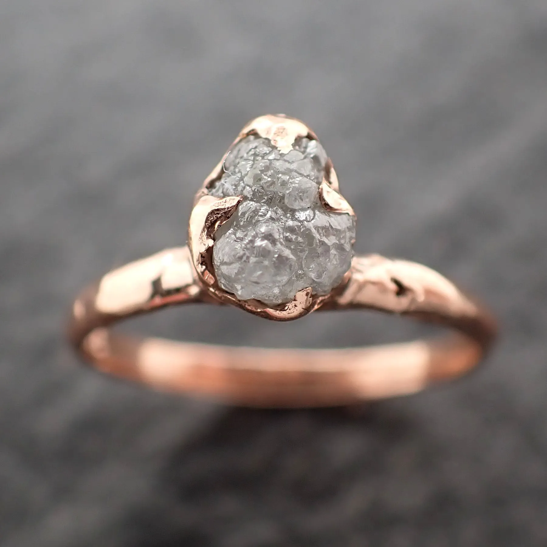 raw diamond engagement ring rough uncut diamond solitaire recycled 14k rose gold conflict free diamond wedding promise 2744 Alternative Engagement