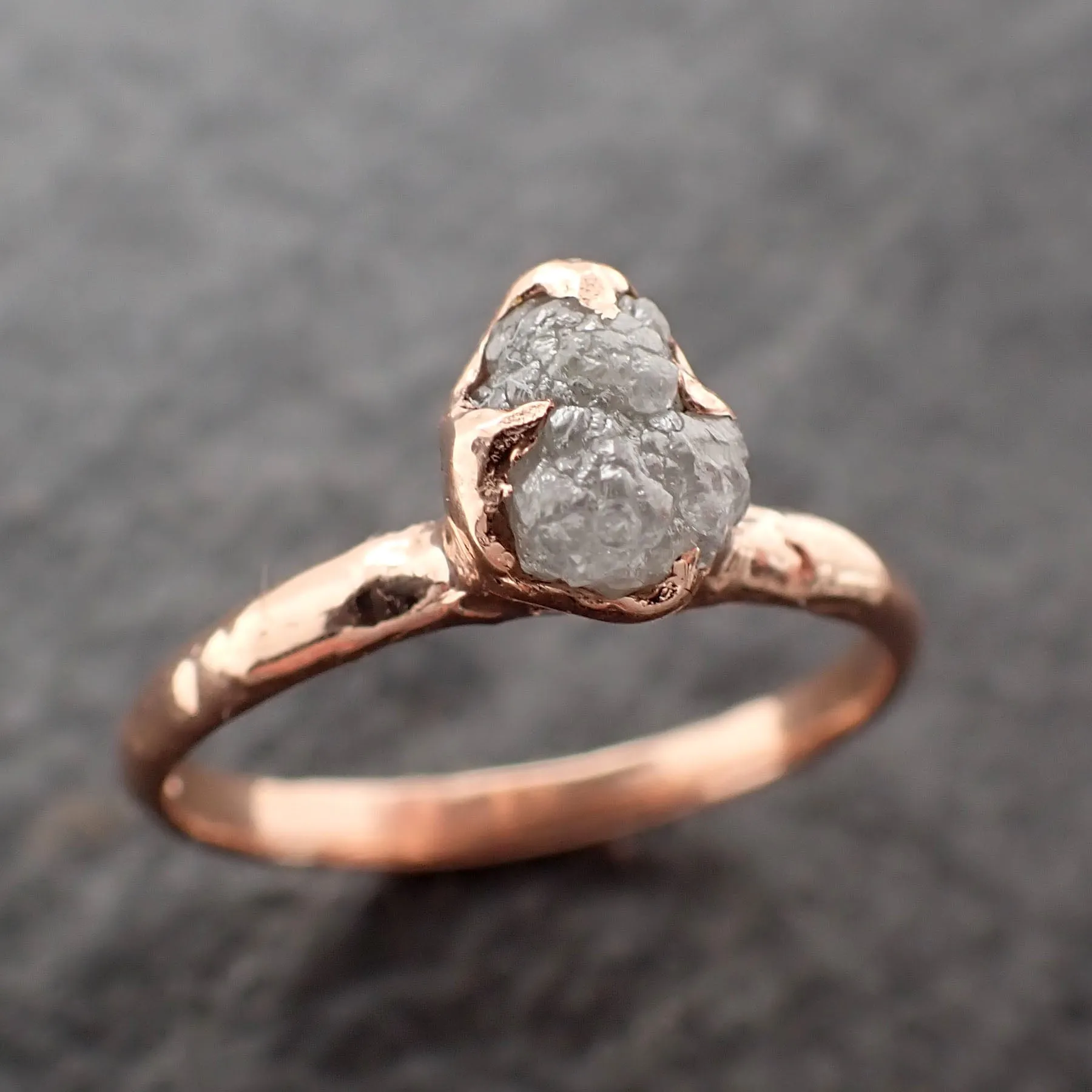 raw diamond engagement ring rough uncut diamond solitaire recycled 14k rose gold conflict free diamond wedding promise 2744 Alternative Engagement