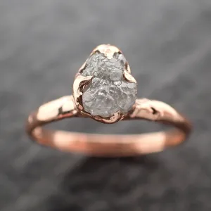 raw diamond engagement ring rough uncut diamond solitaire recycled 14k rose gold conflict free diamond wedding promise 2744 Alternative Engagement