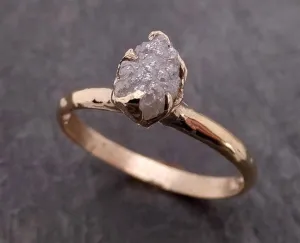 raw diamond engagement ring rough uncut diamond solitaire recycled 14k yellow gold conflict free diamond wedding promise 1975 Alternative Engagement