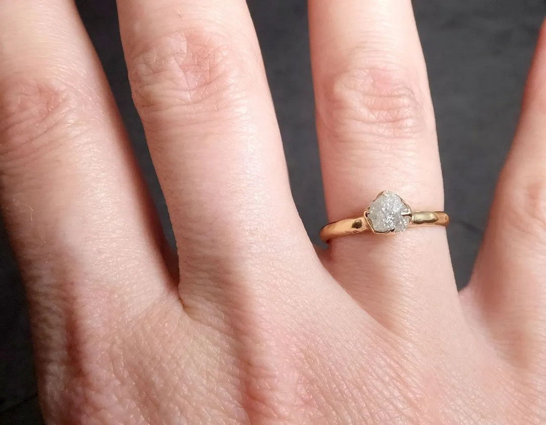raw diamond engagement ring rough uncut diamond solitaire recycled 14k yellow gold conflict free diamond wedding promise 1979 Alternative Engagement
