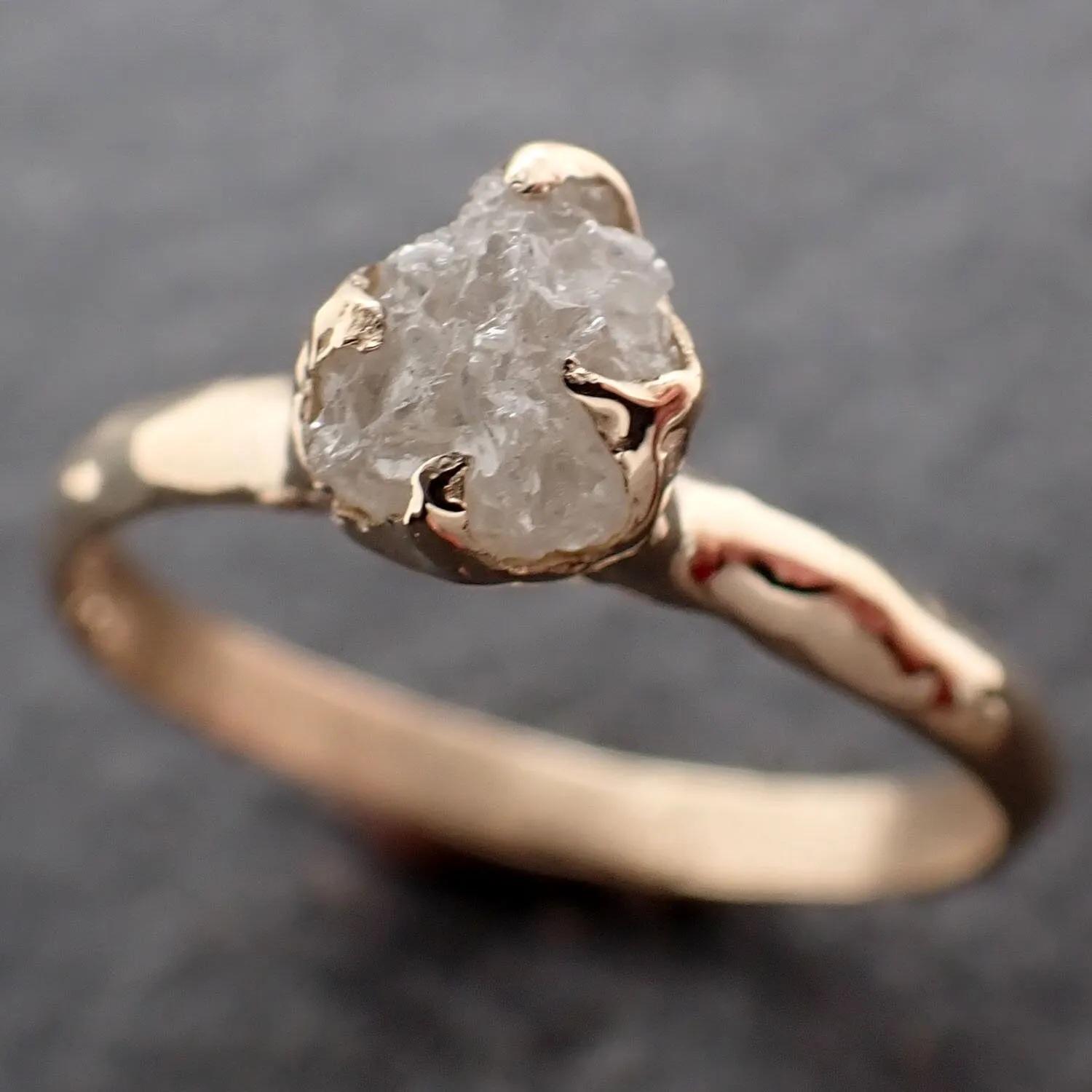 raw diamond engagement ring rough uncut diamond solitaire recycled 14k yellow gold conflict free diamond wedding promise 3044 Alternative Engagement