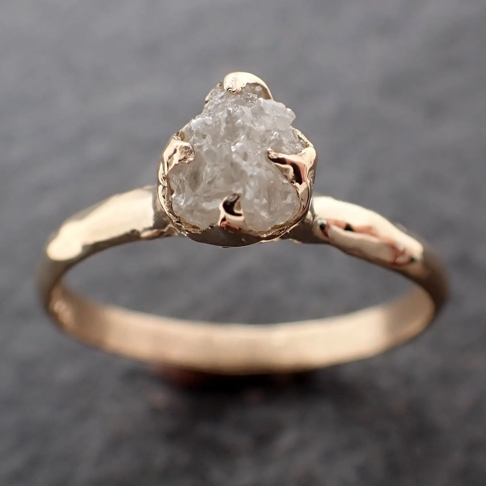 raw diamond engagement ring rough uncut diamond solitaire recycled 14k yellow gold conflict free diamond wedding promise 3044 Alternative Engagement