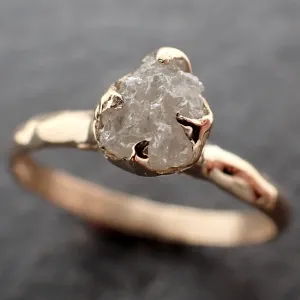 raw diamond engagement ring rough uncut diamond solitaire recycled 14k yellow gold conflict free diamond wedding promise 3044 Alternative Engagement
