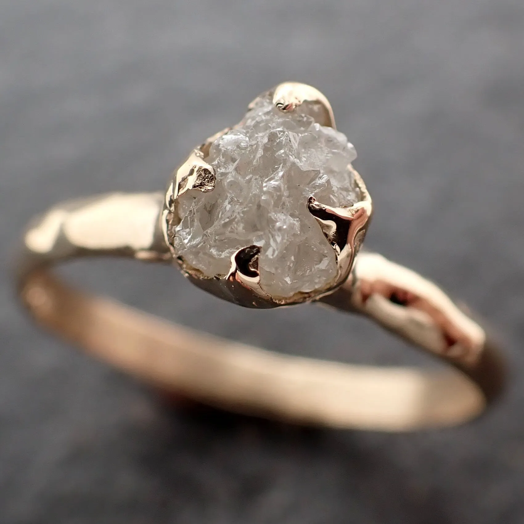 raw diamond engagement ring rough uncut diamond solitaire recycled 14k yellow gold conflict free diamond wedding promise 3044 Alternative Engagement