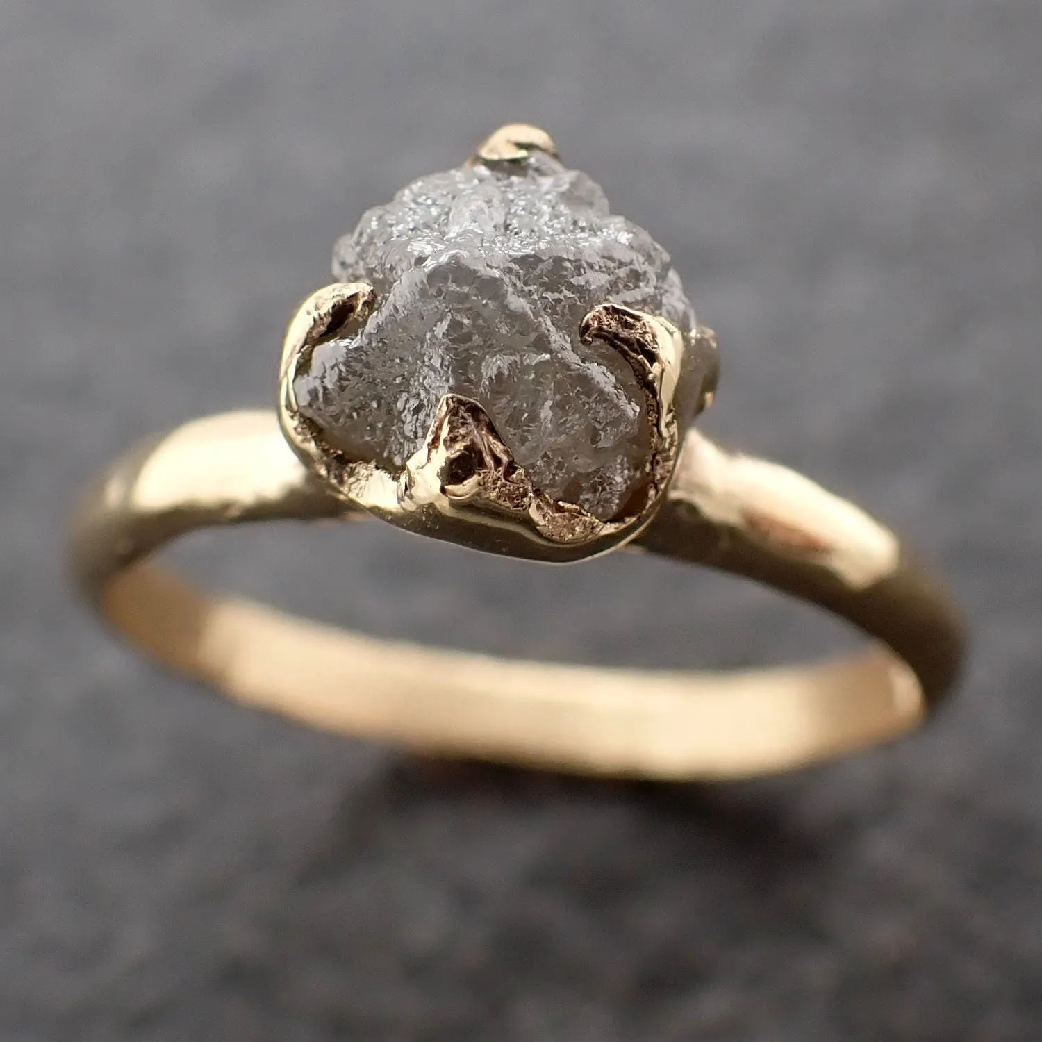 Raw Diamond Engagement Ring Rough Uncut Diamond Solitaire Recycled 14k yellow gold Conflict Free Diamond Wedding Promise 3070