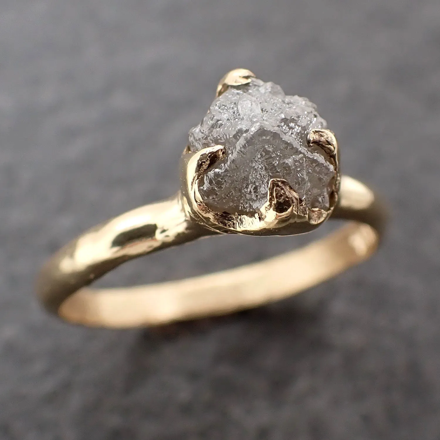 Raw Diamond Engagement Ring Rough Uncut Diamond Solitaire Recycled 14k yellow gold Conflict Free Diamond Wedding Promise 3070